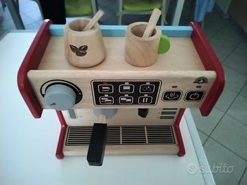 macchina da caffe' giocattolo in legno