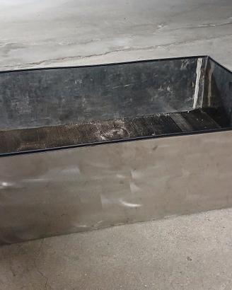 contenitore artigianale da baule in acciaio  