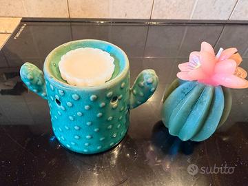 Candela cactus e bruciatore essenze