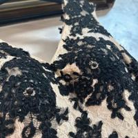 Elegante Vestito Impero Nero e Oro Donna, cerimoni
