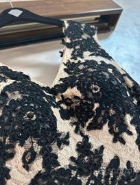 Elegante Vestito Impero Nero e Oro Donna, cerimoni