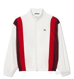 Lacoste Bh6978 pullover con zip bianco