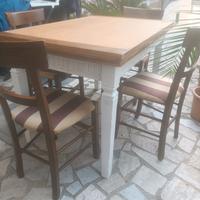 tavolo allungabile legno con 4sedie stile provenza