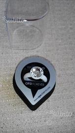 Anello OPS nuovo color bianco con cristallo