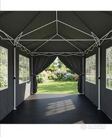 Gazebo 3x6 Con Pareti Laterali Finestre E Porte 