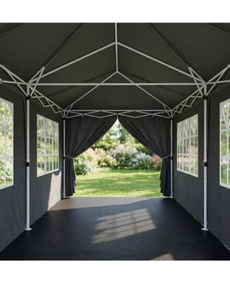 Gazebo 3x6 Con Pareti Laterali Finestre E Porte 