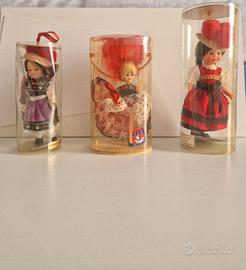 Lotto 3 Bambole Folkloristiche Vintage Europee