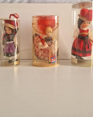 Lotto 3 Bambole Folkloristiche Vintage Europee