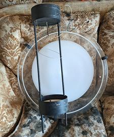 sospensione con piatto in vetro di Murano