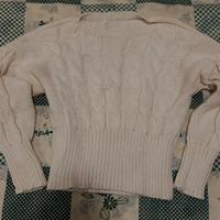 Maglione bianco con treccia
