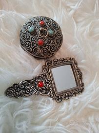 Set Vintage Anni ’80 – Specchietto + Portagioie