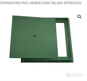 Chiusino pozzetto in PVC con telaio 30x30 VERDE
