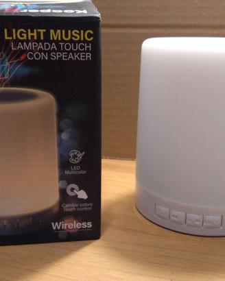 Lampada a batteria ricaricabile con speaker lights
