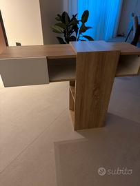 Mobile console moderno effetto rovere con cassetto