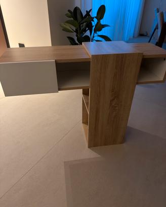 Mobile console moderno effetto rovere con cassetto