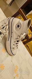 Scarpe converse n. 38 in pelle bianche unisex