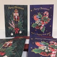 10 Biglietti Auguri Natalizi Vintage Albero Regali