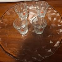 Vassoio di vetro con Tazzine  Espresso Bormioli