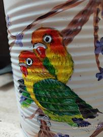 Latta dipinta porta oggetti