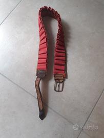 Cartucciera in pelle e tessuto
