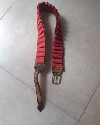 Cartucciera in pelle e tessuto