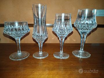 SERVIZIO CALICI IN CRISTALLO MOLATO D'EPOCA