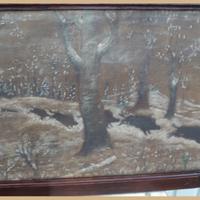 Quadro con caccia al cinghiale