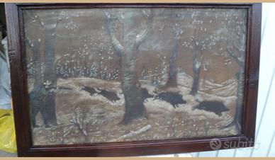 Quadro con caccia al cinghiale