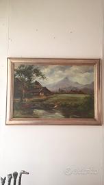 "Paesaggio", olio su tela