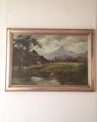 "Paesaggio", olio su tela