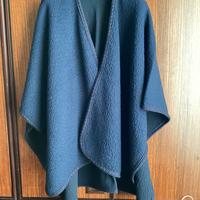 Mantella in tessuto groffato blu