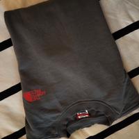 Felpa The North Face grigia logo fluo