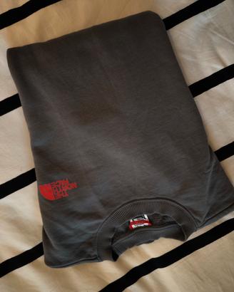 Felpa The North Face grigia logo fluo