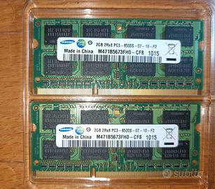 Moduli RAM 2Gb+2Gb per PC PORTATILI NOTEBOOK