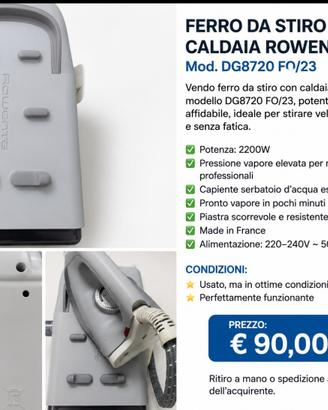 Ferro da stiro con caldaia Rowenta DG9820