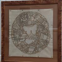 Quadro artigianale messicano su pelle 