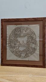 Quadro artigianale messicano su pelle 