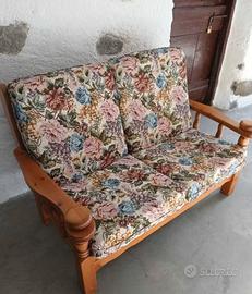 Divano 2 posti in legno di pino massello