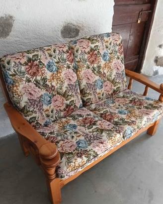 Divano 2 posti in legno di pino massello