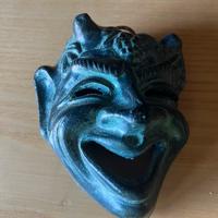 Maschera greca decorativa effetto bronzo
