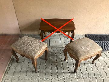 Coppia di sedute/panchetti anni 50 (da restaurare)