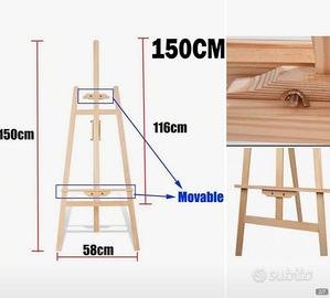 Cavalletto per pittura in legno 150cm