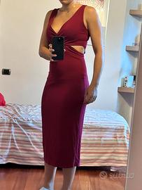 Vestito bordeaux aderente