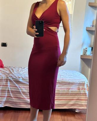 Vestito bordeaux aderente