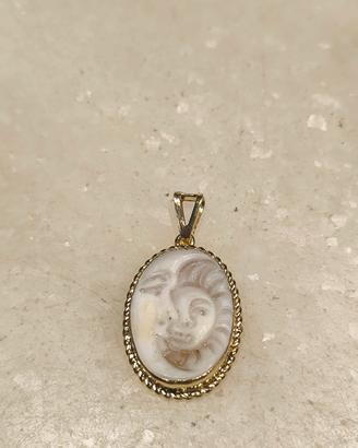 Ciondolo cammeo sole luna in argento 925
