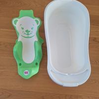 Set sdraietta e vaschetta per bagnetto neonati