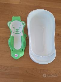 Set sdraietta e vaschetta per bagnetto neonati