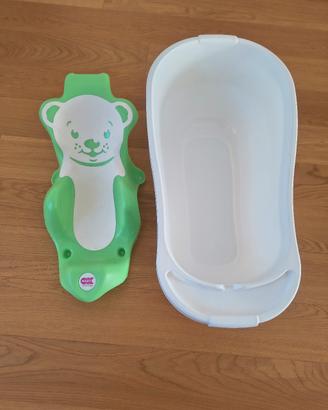 Set sdraietta e vaschetta per bagnetto neonati