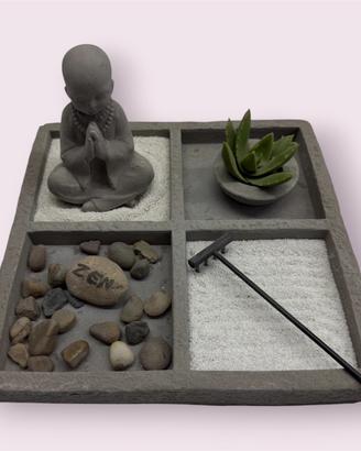 Giardino Zen da Tavolo con Statuetta Buddha e Acce