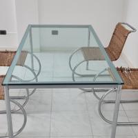 Tavolo in cristallo tipo Le Corbusier